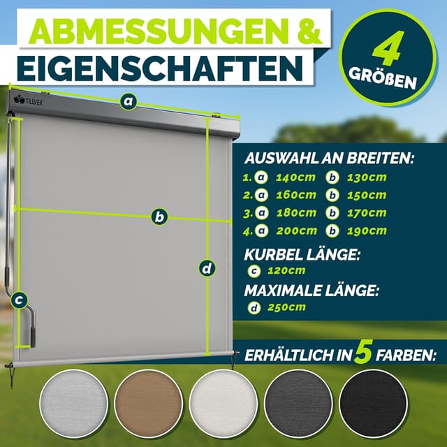 Thumbnail 3 de tillvex Senkrechtmarkise 200 x 250 cm