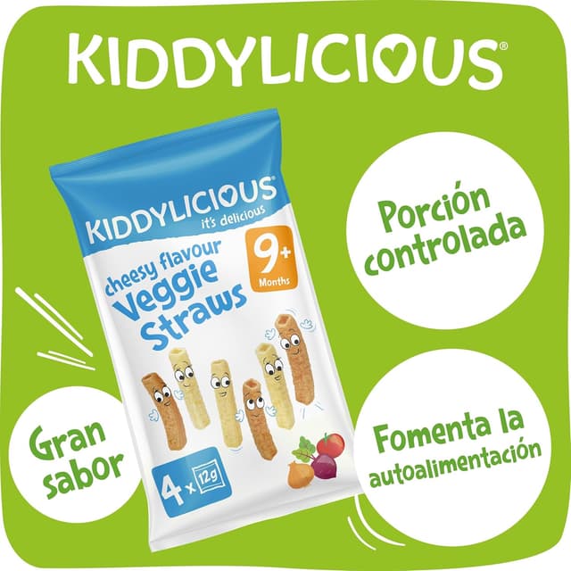 Thumbnail 1 de Kiddylicious Cheesy Straws 🧀 Snacks para Bebés a Partir de 9 Meses