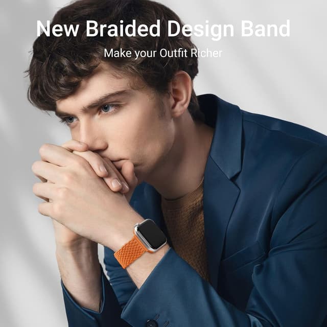 Detalle de Higgs braided magnetic stretch strap for Apple Watch (38–49mm)