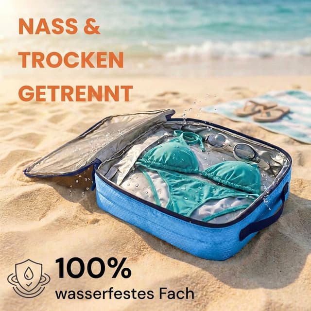 Detalle 2 de Koffer Packtaschen Kompression 7-teilig blau