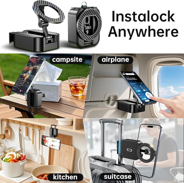 Detalle de AIRCADIA Handy Ständer für Flugzeug & Alltag – verstellbare Klemmhalterung mit 360°-Gelenk, MagSafe-kompatibel