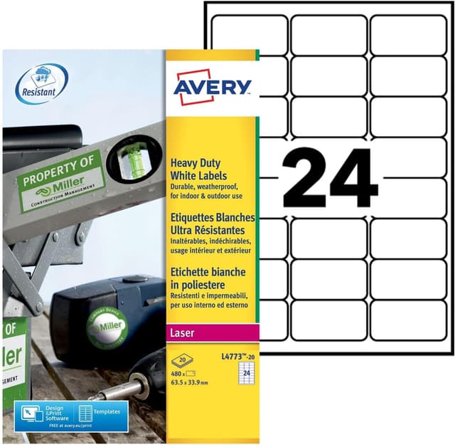 Thumbnail 6 de Avery L4775 Étiquettes adhésives 210x297