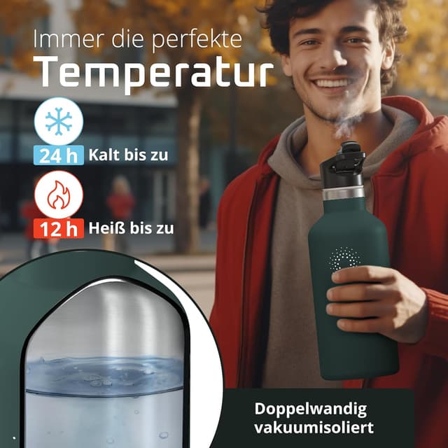 Detalle 2 de Trinkflasche Edelstahl 950 ml mit Infuser đ°