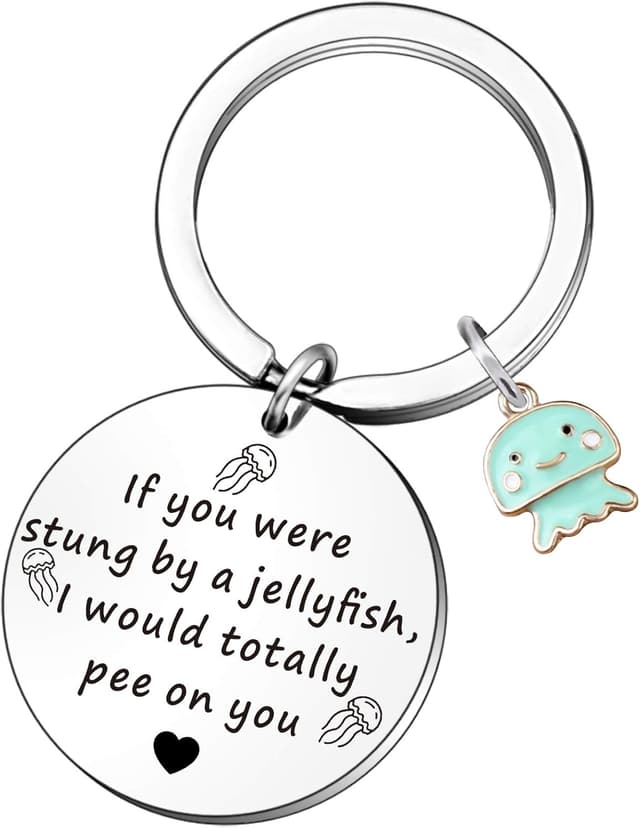 Detalle de QMVMV Friendship Keyrings Jellyfish Design Keychain for Women – Funny Best Friend Gift