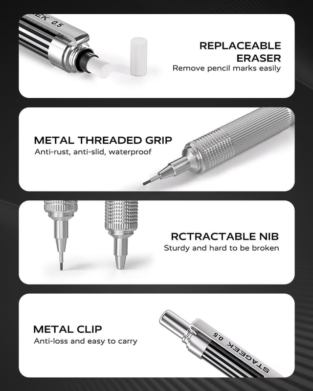 Detalle 2 de STAGEEK mechanical pencil set 0.5mm