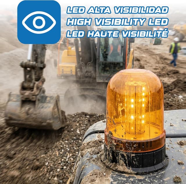 Detalle 2 de Ryme Automotive rotativo d’emergenza auto ambra LED SMD 12/24V (connessione accendino)