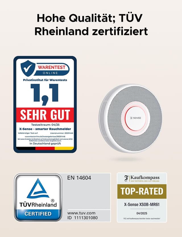 Thumbnail 2 de X-Sense XS0B-iR Rauchmelder 33 mm, 3er-Set