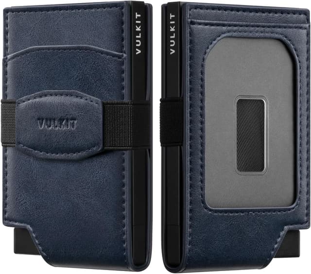 Thumbnail 6 de VULKIT Pop Up Card Wallet with Money Strap Leather Front Pocket (RFID Blocking) – Espresso