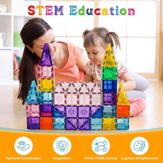 Detalle 2 de Xekel 100PCS Magnetic Tiles 100pc set