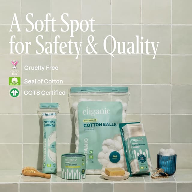 Thumbnail 4 de Cliganic Cotton Remover Pads, 300 Count