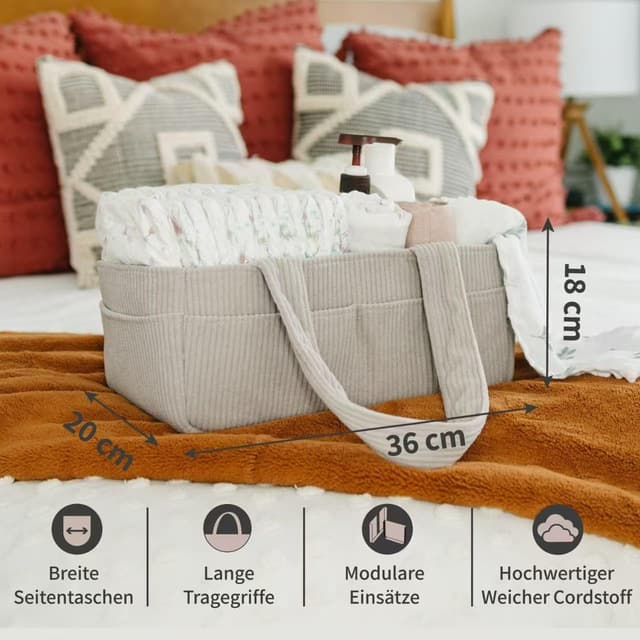 Thumbnail 2 de PUTSKA Baby Diaper Caddy Organizer 36x23x18 cm