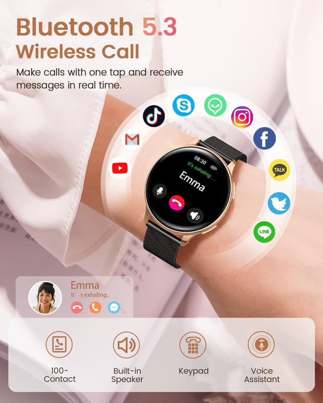 Thumbnail 6 de RUXINGX Smartwatch Damen 1,27 Zoll Telefonfunktion