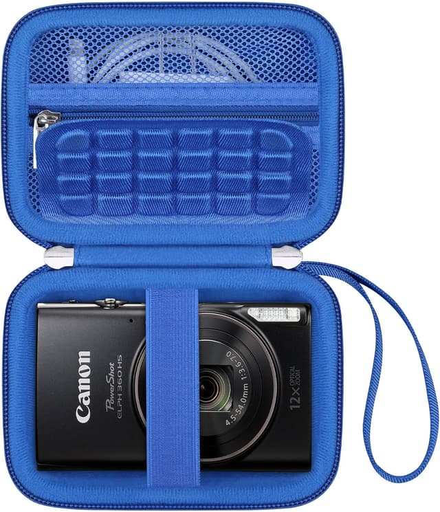 Detalle de Canboc Carrying Case (Case Only) for Canon IXUS 185/285 and Sony DSC-W830/W800 digital cameras — blue mesh pocket