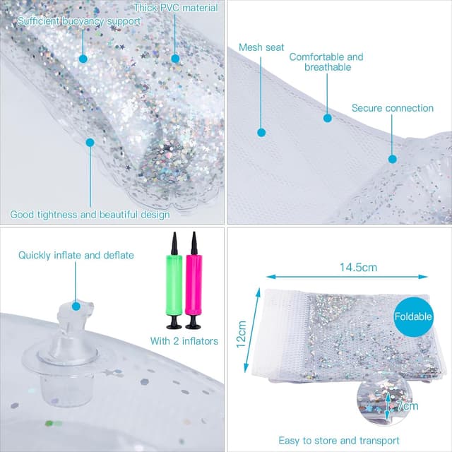 Thumbnail 1 de CYFIE Colchoneta Piscina 4 en 1, Set de 2 Flotadores 🏖