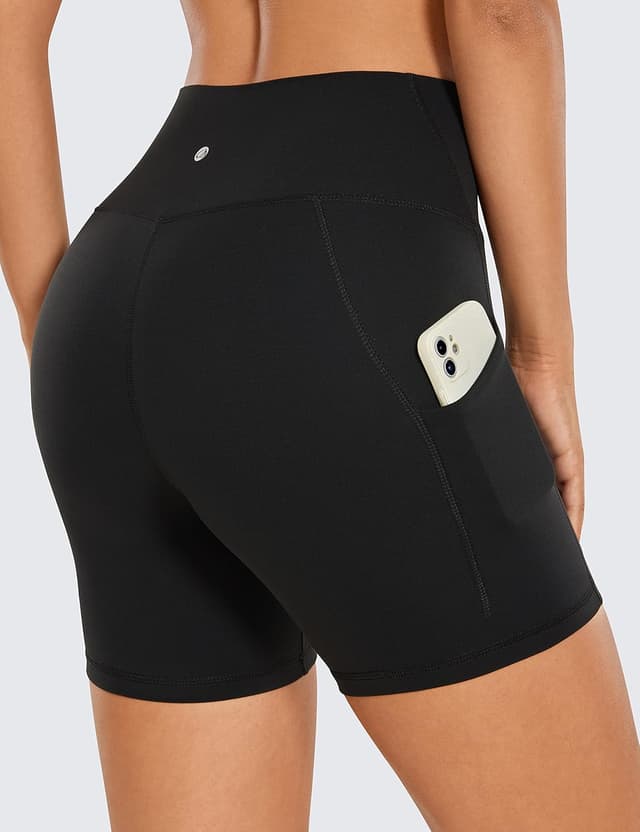 Detalle 2 de CRZ YOGA Donna Butterluxe d Pantaloncini Motociclista da 13 cm con vita alta e tasche laterali nero, taglia 44