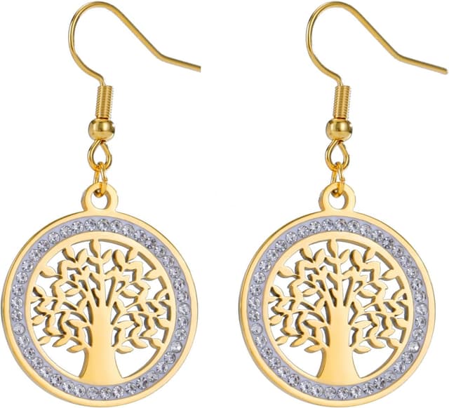 Thumbnail 6 de Dreamtimes „Baum des Lebens“ Ohrringe aus Edelstahl mit klaren Zirkoniasteinen