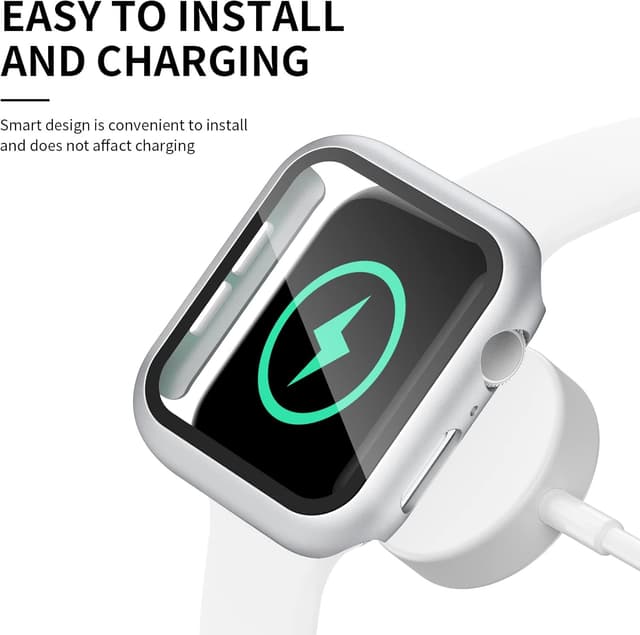 Detalle de Adepoy 2-Pack Waterproof Screen Protector & Hard Case for Apple Watch Series 8/7 (41mm)