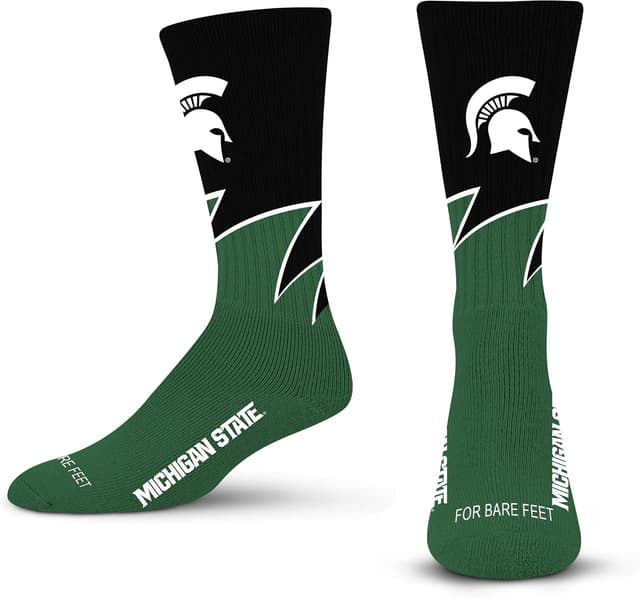 Detalle 2 de For Bare Feet NCAA Unisex Kids Black Wave Crew Socks (Washington Huskies) — Youth sizes