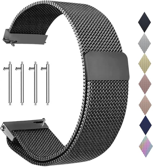 Detalle de PDSQL Edelstahl Mesh Uhrenarmband mit Magnetverschluss – Ersatzband in 14–24 mm