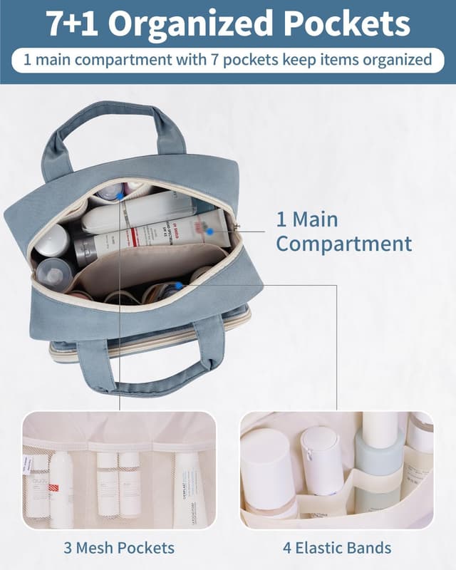 Thumbnail 2 de Kulturtasche Damen Groß Graublau