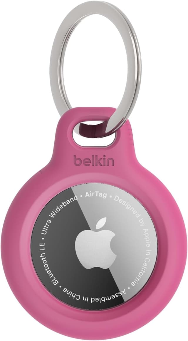 Belkin Étui AirTag Rose Attache Métal