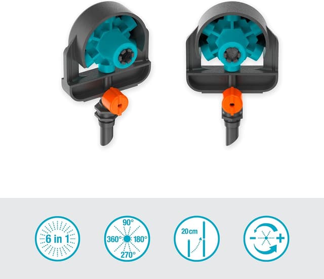 Detalle 2 de Gardena Micro-Drip-System microspruzzo a 6 settori regolabili 13324-20, 2 pezzi