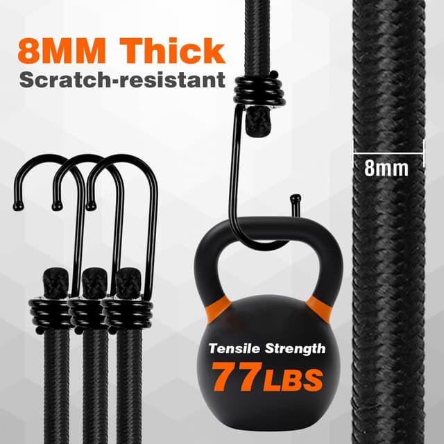 Thumbnail 3 de GINKGO 12 Pack Bungee Cords with Hooks