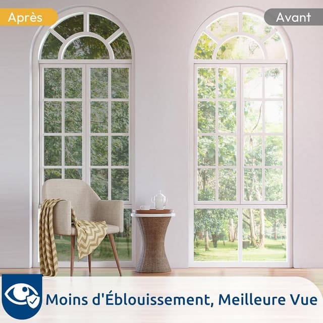 Detalle de Film miroir pour fenêtre rabbitgoo sans tain, anti-chaleur anti-UV électrostatique 90x200 cm argenté