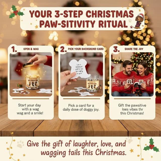 Thumbnail 3 de Positive Dachshund Jar with 60 Cards ⚙