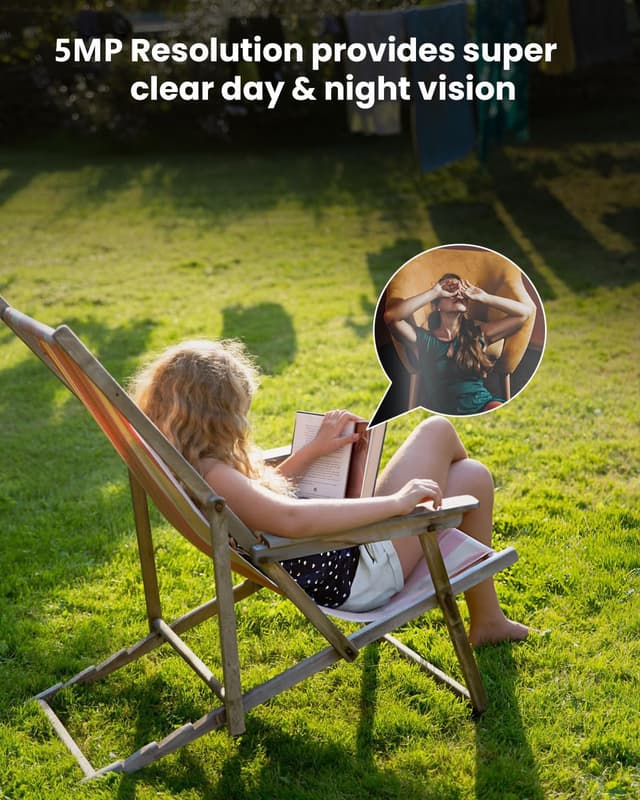 Detalle 2 de ieGeek 5MP Outdoor WiFi Security Camera (2.4/5Ghz) with 360° PTZ, Human Detection, Siren & Light Alarm