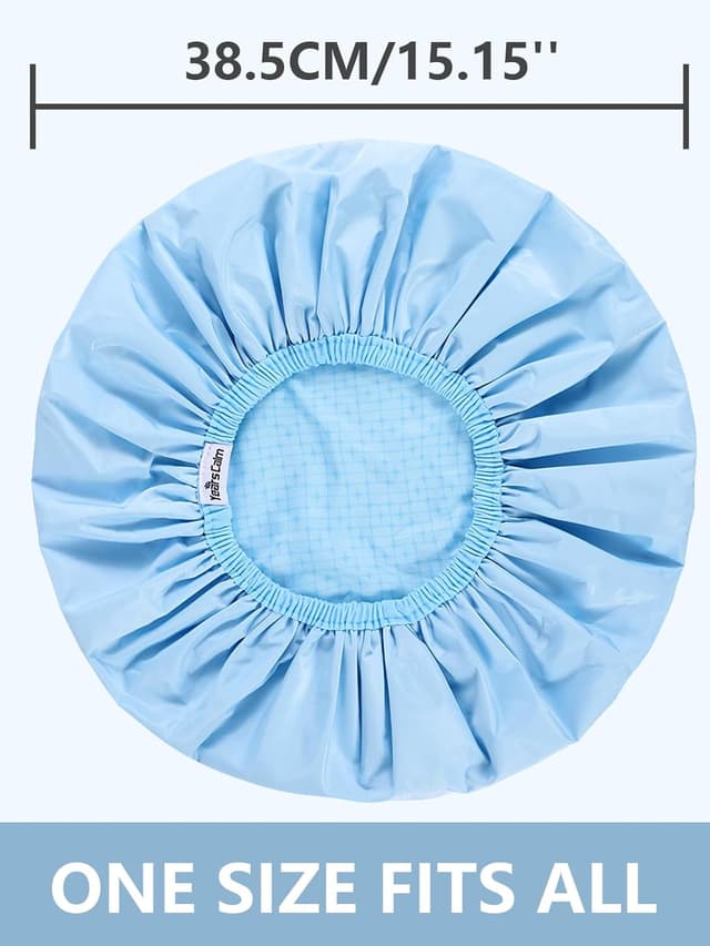 Detalle 2 de Years Calm Duschhaube für Frauen – wiederverwendbar, wasserdicht, extra groß (blau), zweilagig