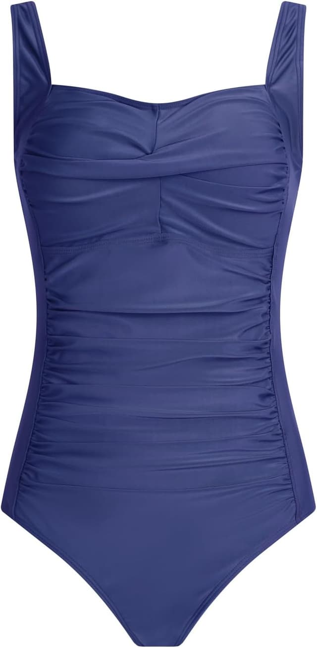 Detalle de Aidotop women’s tummy control one-piece swimsuit with ruched tribal detail