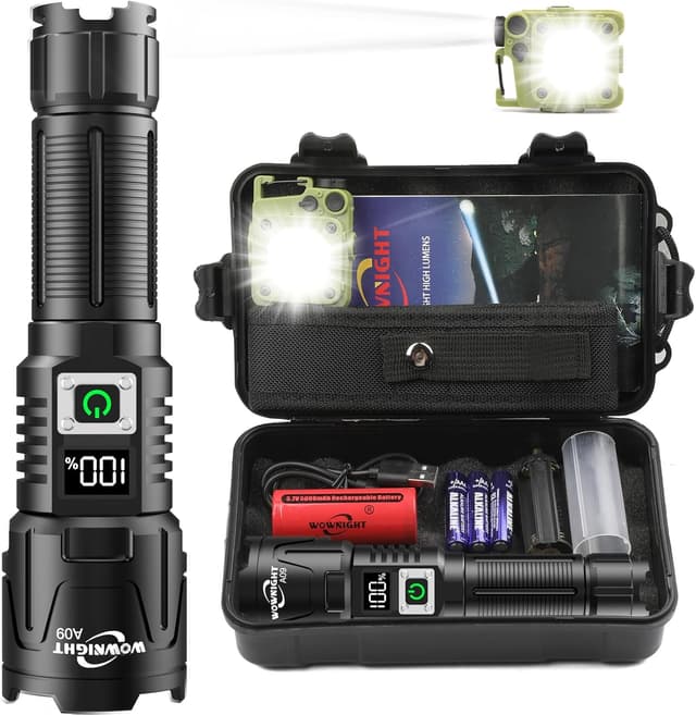 Detalle de WOWNIGHT Torches 500000 lumen rechargeable torch 🔦