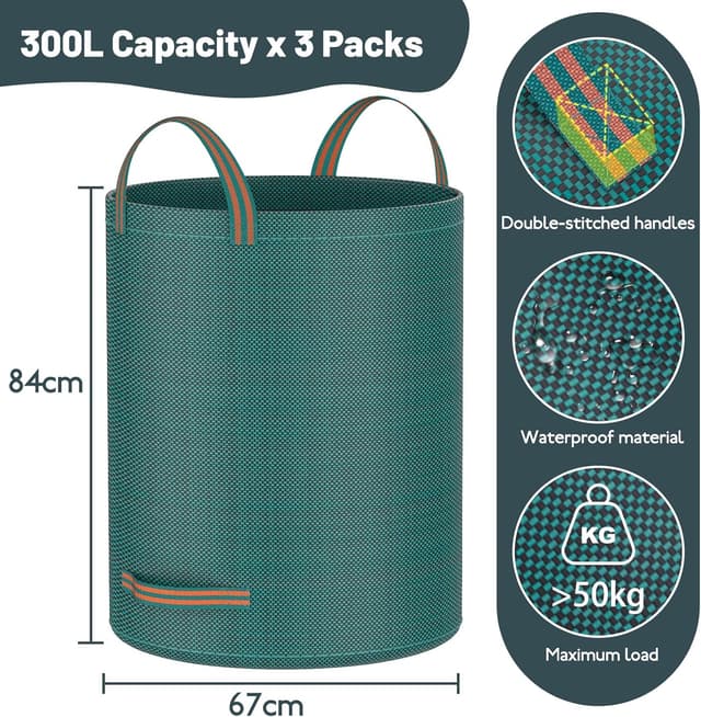 Thumbnail 1 de Mokani Garden Waste Bags 300L pack of 3