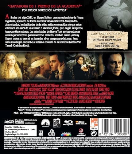 Detalle 2 de Divisa HV Sleepy Hollow 1999 Blu-ray