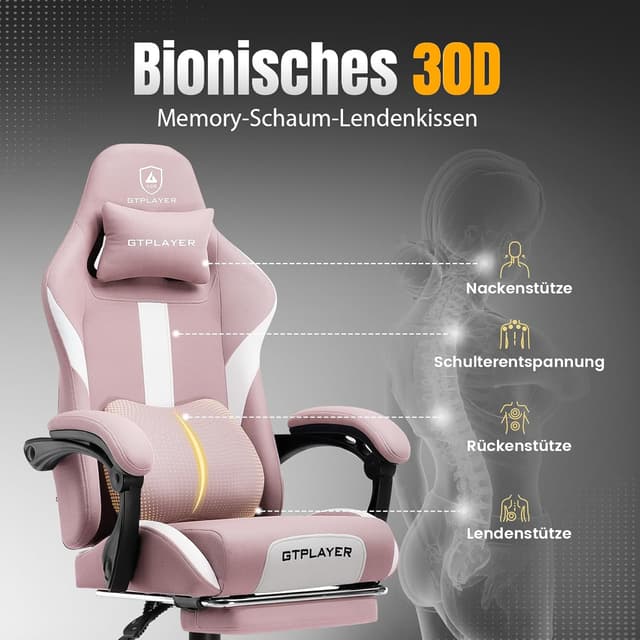 Detalle 2 de GTPLAYER sedia gaming ergonomica rosa