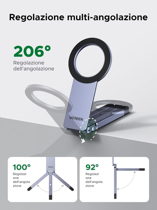 Detalle de UGREEN Treppiede magnetico per iPhone 118 g