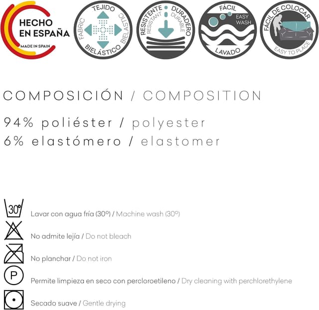 Thumbnail 5 de Eysa 2 fodere elastiche per sedia beige Harlem