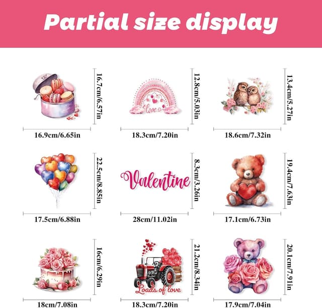 Thumbnail 1 de Wothfav Stickers fenĂȘtre Saint Valentin 9 đȘ