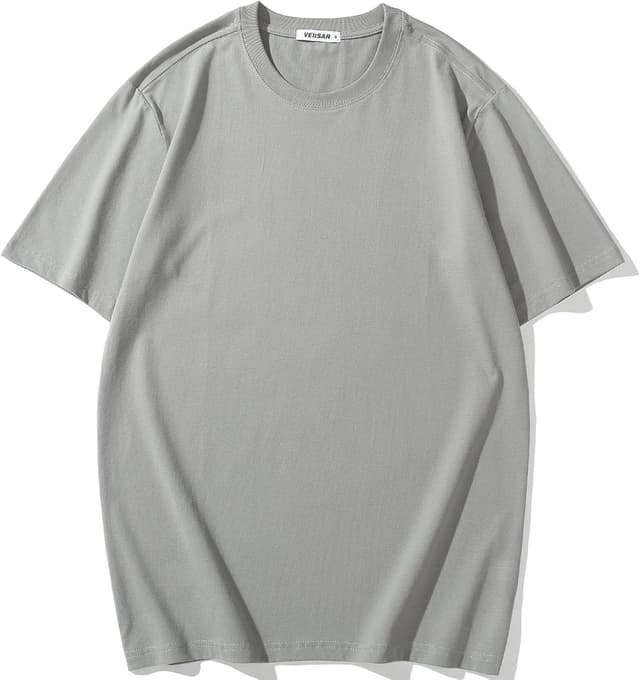 Detalle de VEIISAR Herren dickes Rundhals Langarm-T-Shirt aus 100% Baumwolle (Heavy-Duty, vorgewaschen)