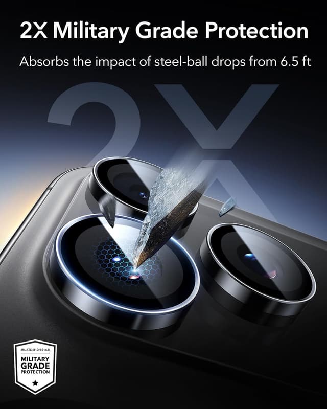 Thumbnail 3 de ESR Camera Lens Protector for iPhone 17 Pro Max/17 Pro/16 Pro Max/16 Pro/15 Pro Max/15 Pro/14 Pro Max/14 Pro