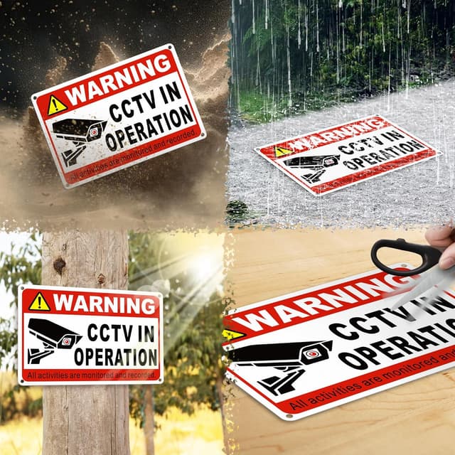 Thumbnail 3 de TAKULA Aluminium CCTV Sign 11.8x7.9in