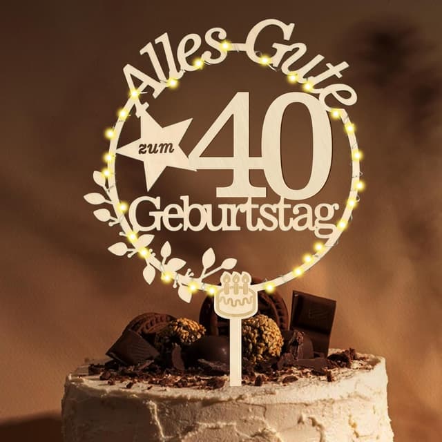 Imagen de Giftota Cake Topper 40. Geburtstag Holz en OfertitasTOP