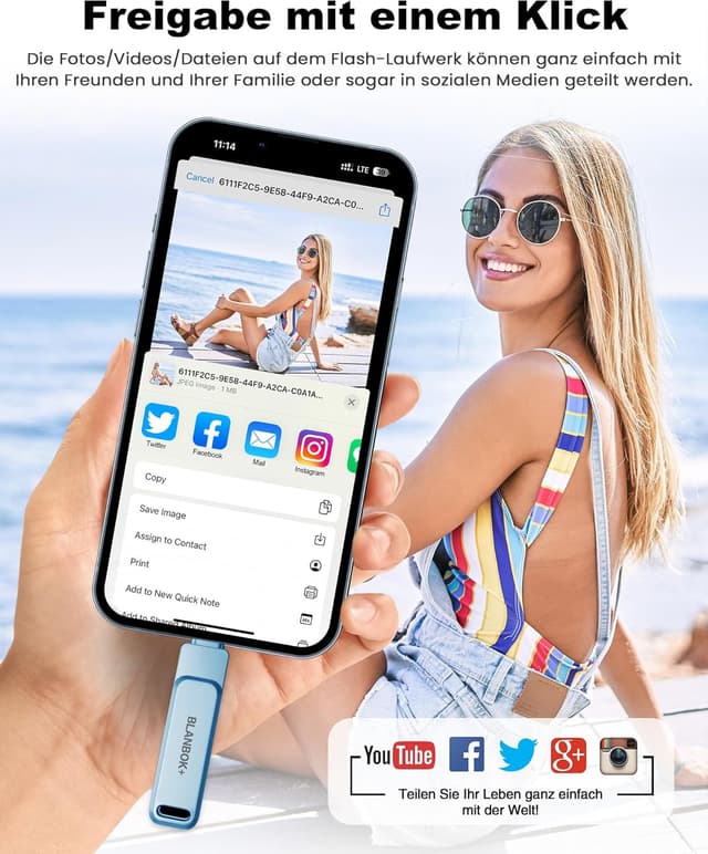 Detalle 1 de BLANBOK+ USB-Stick 512 GB für iPhone