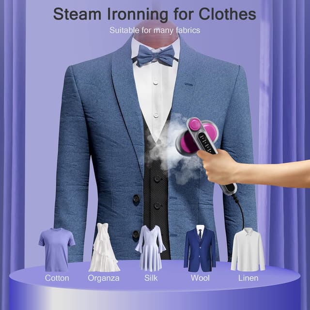 Detalle 2 de 1200W Clothes Steamer handheld garment steamer with 2 steam modes and dry iron function (220–240V)