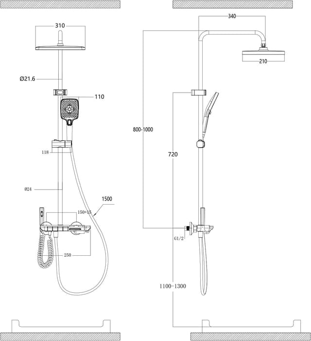 Thumbnail 5 de HOMELODY Duscharmatur Komplettset
