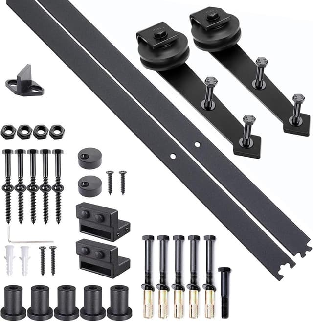Detalle de HOMCOM Kit de porte coulissante à galandage pour porte 35–45 mm d’épaisseur (largeur max. 1 m) – charge max. 100 kg
