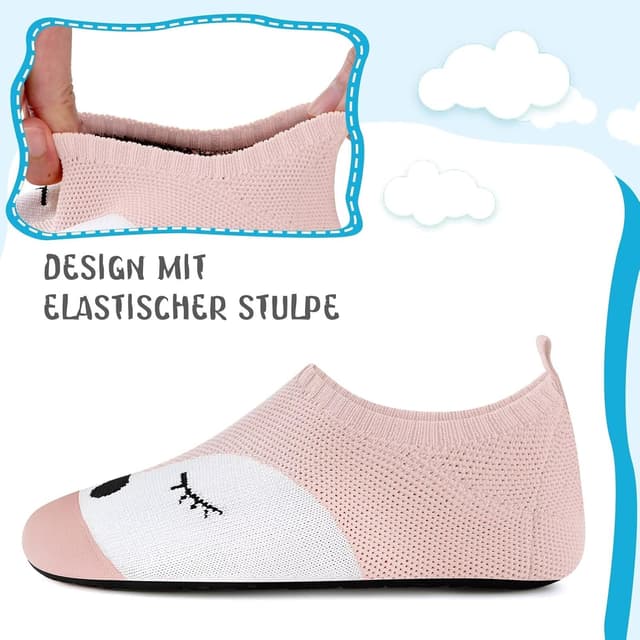 Detalle de Kyopp Hausschuhe für Kinder – atmungsaktive, rutschfeste Barfußschuhe mit Schutzkappe