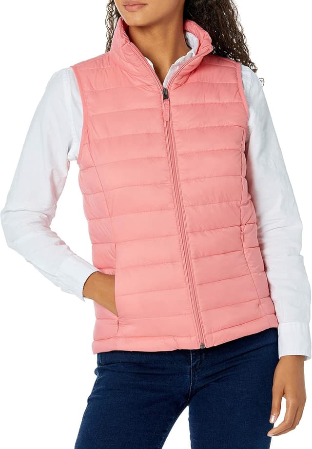 Detalle de Amazon Essentials Chaleco Plumífero Mujer Ligero e Impermeable