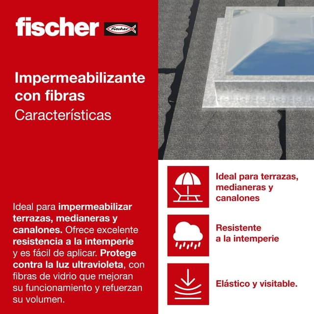 Thumbnail 8 de fischer - Pintura Impermeabilizante Resistente al Agua y Exteriores 🏠